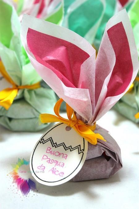 Confezione Regalo Pasquale Bobobag 3 Sacchetti 33 Cm Con Manici - Carta Velina E Biglietto Auguri, Con Uova E Fiori